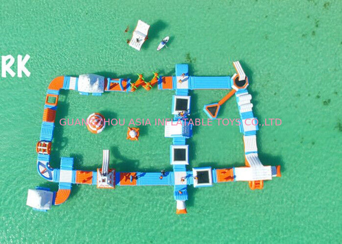 Funny Inflatable Floating Water Park With Slide Customized Size